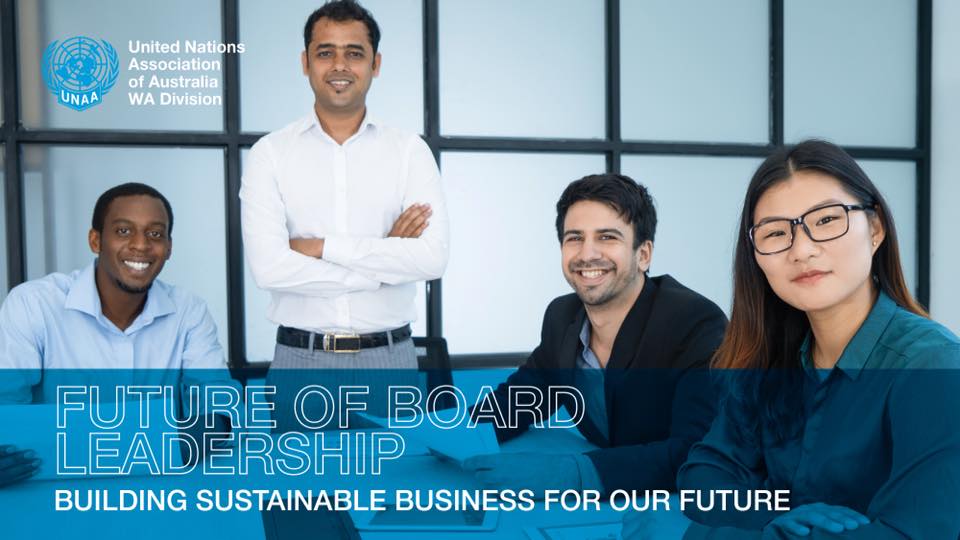 perthprojects's tweet photo. Are you leading in the boardroom or interested in leading a sustainable  future for Perth? Join the conversation- @UNAAWA Business and Sustainability series: Future of Boardroom Leadership https://t.co/oBle0qWYJN #sustainability #boardleadership #Leadership #Perth #GlobalGoals https://t.co/DaaaBPYRXg