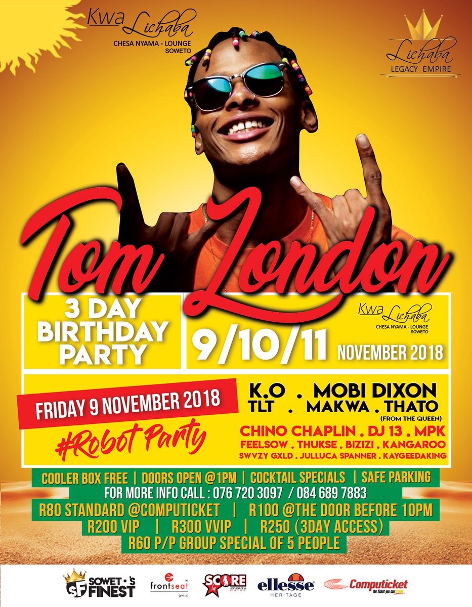 SowetosFinest's tweet image. Si On at @Kwa_lichaba this weekend 🚀🚀🚀. Friday entertainment by @K_Zaka_ @DJ13SA @DjMPK_SA #RobotParty