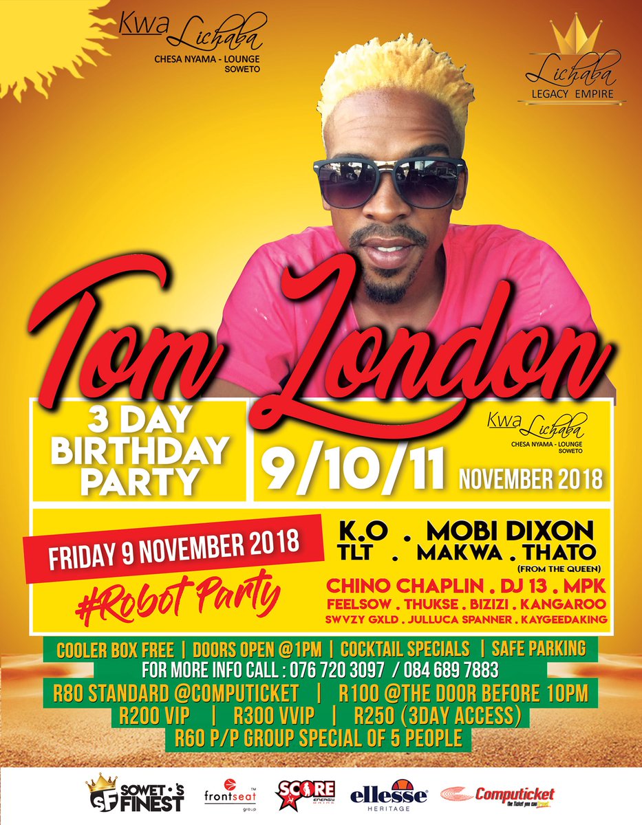 SowetosFinest's tweet image. Si On at @Kwa_lichaba this weekend 🚀🚀🚀. Friday entertainment by @K_Zaka_ @DJ13SA @DjMPK_SA #RobotParty