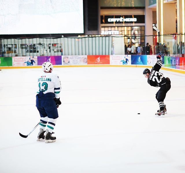 dubaivipers's tweet photo. Here is @matt_castel10 putting it all on the line to block a shot. The guy wears his heart on his sleeve and also may have pooped his jockstrap here. Also - big game tonight vs @abudhabiscorpions in Dubai mall tonight. 8:30 puck drop. https://t.co/3ht2HlFxy8