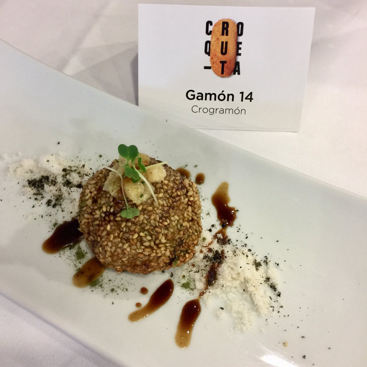 Croqueta de txangurro y almejas. <a href="/HarinasUrdanoz/">Harinas Urdánoz</a> #semanacroquetagipuzkoa