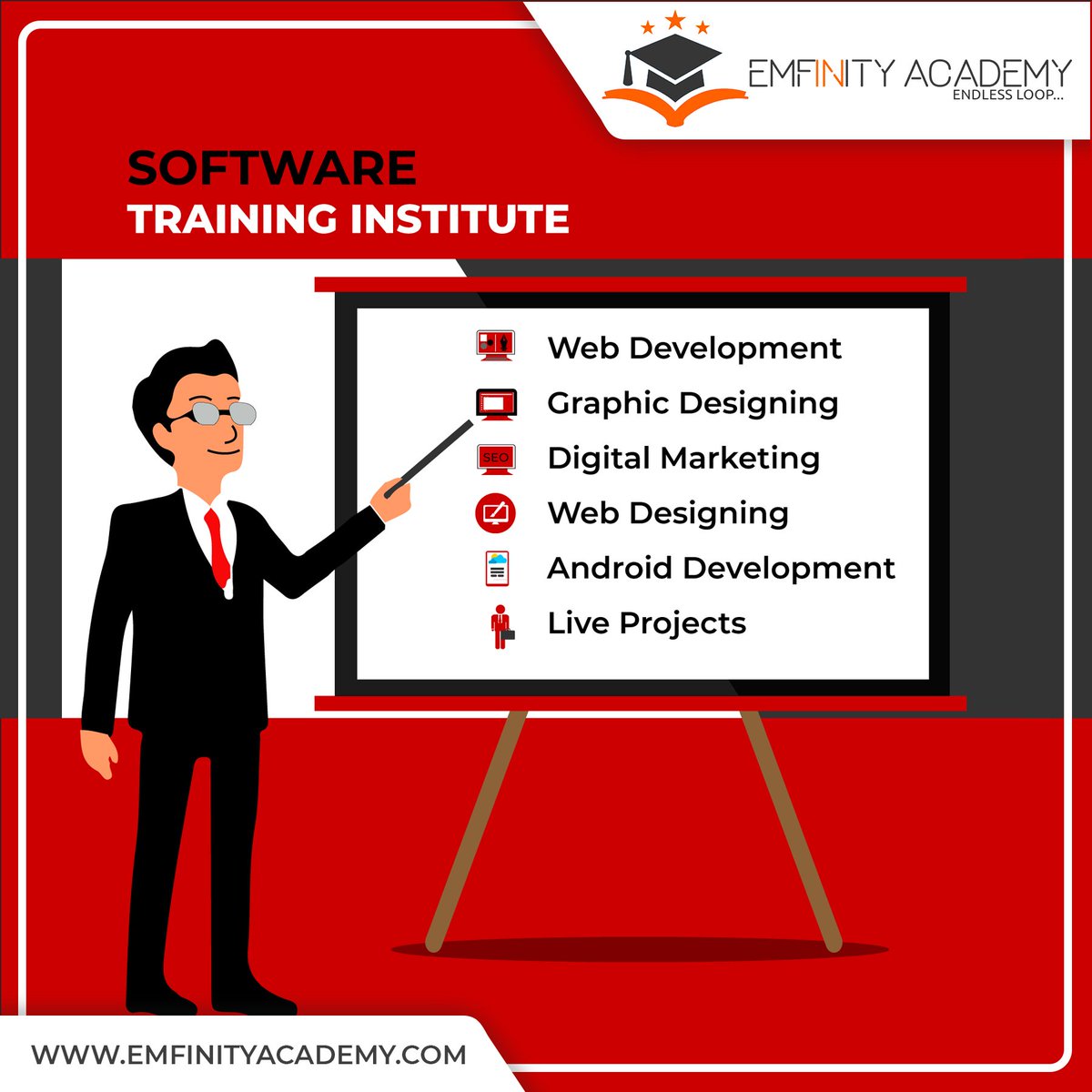 EmfinityAcademy's tweet image. Train your skills here - ow.ly/fOgj50jzJee
#traininginstitute #study #learndevelopment #onlinemarketing#digitalmarketing #seo #webdesign #android
