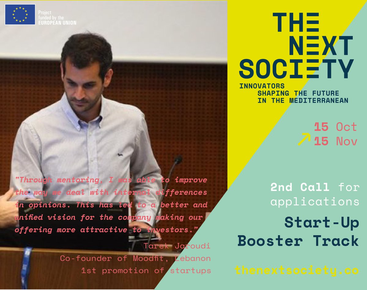 TheNext_Society's tweet photo. Entrepreneurs talentueux de la région #MENA, candidatez au #StartupBoosterTrack et rejoignez la 2ème promotion de #startups qui bénéficieront du programme pour booster leurs solutions ! Date limite 15/11
https://t.co/KeoSfn1uHa https://t.co/avTzt0MaFJ #betheNEXT #Mar7abaStartups https://t.co/1PYQOpD7SD