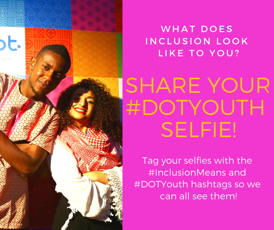DOTKenya's tweet photo. Today we are leaving no one behind - Diversity is awesome and so is inclusion! Show the world what inclusion means to #DOTYouth with the best selfies you can take! Tag your selfies with the hashtags #InclusionMeans &amp; #DOTYouth . Don't miss out on the action! @DigitalOppTrust https://t.co/NPilSAlTYX