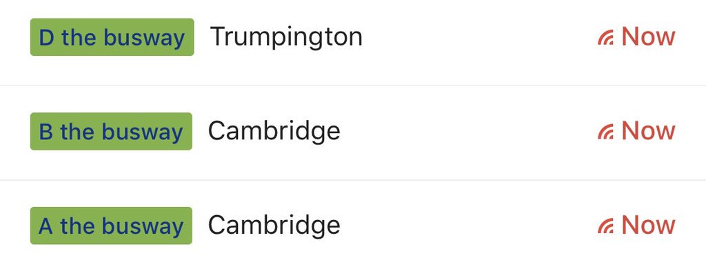 cambridgebusway's tweet photo. What’s better than 1 late bus? 3 of them, and all at once! https://t.co/CKAv7Czrbx
