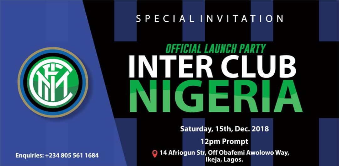 ClubInter's tweet image. Join us at the Official Launch of #InterClubNigeria