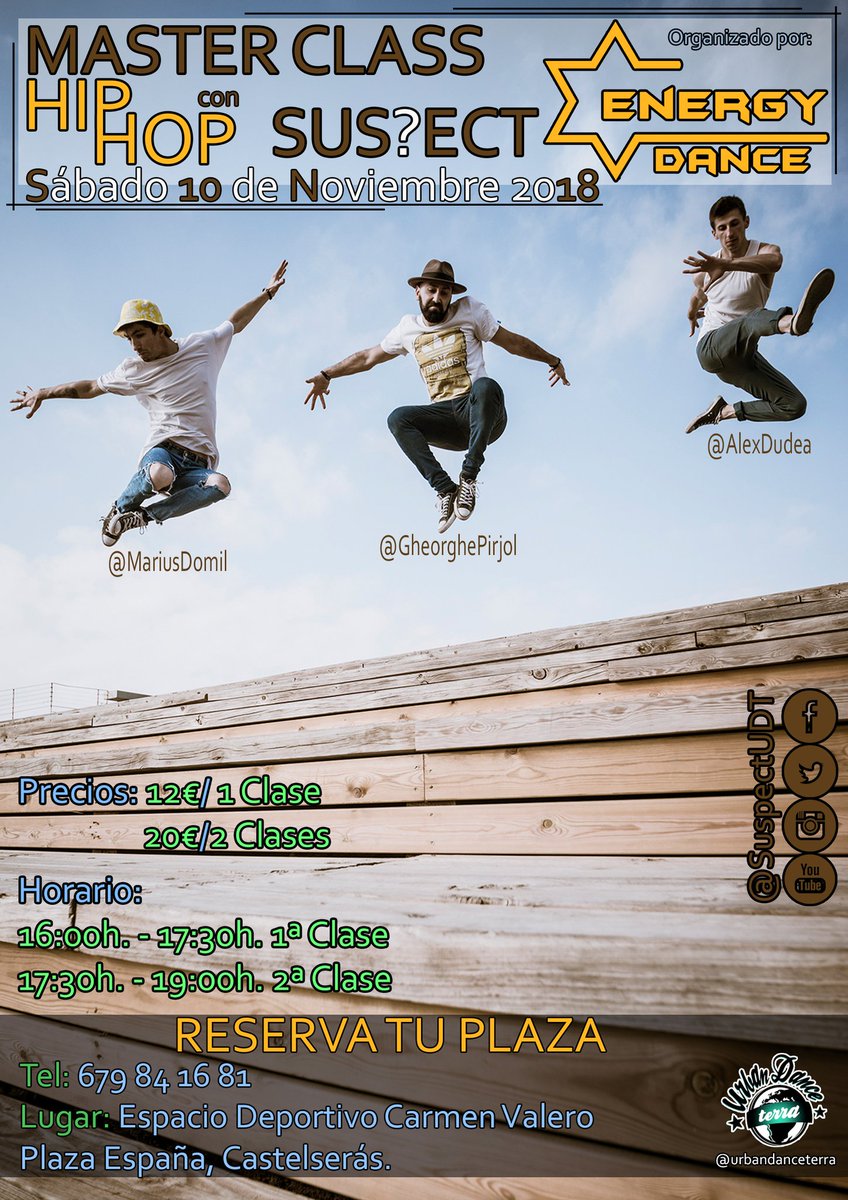 DudeaAlex's tweet photo. Amigos de #Castelseras, este Sábado toca #MasterClass @suspectudt, si vives cerca o estás por los alrededores ya sabes 😉
A BAILAR! https://t.co/yR5Xfqii4f