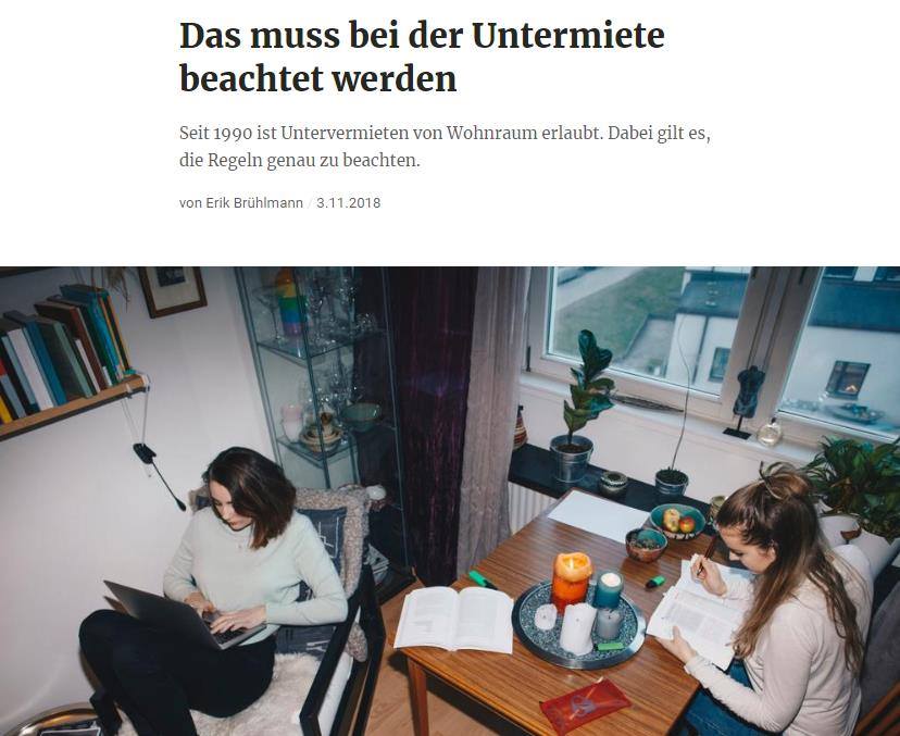 Toller Artikel in der NZZamSonntag mit Zitaten von ums, Untermietservice Schweiz - wir freuen uns über viele LeserInnen!
ums.ch/media/static/p…