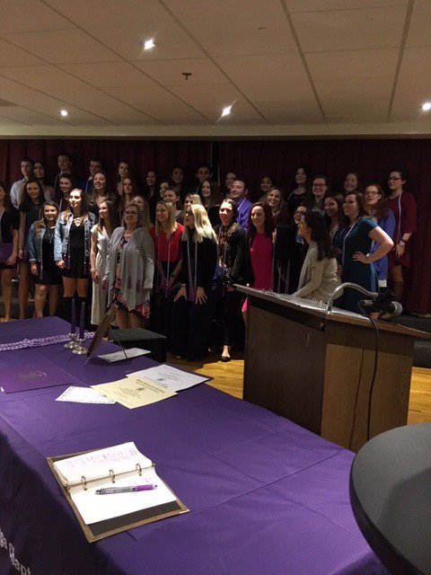 UMass Lowell SSON ETA Omega inductees at ceremony held on 11-5-18.