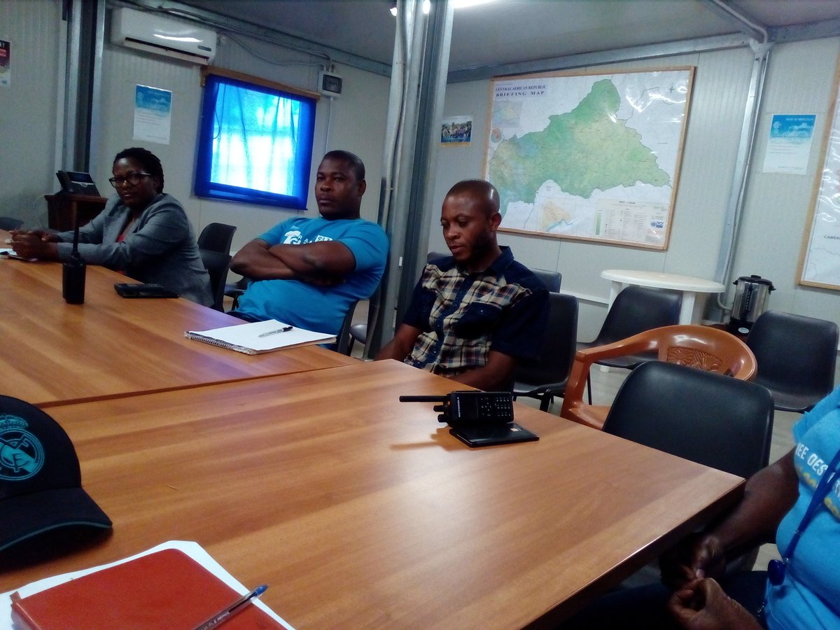 Rencontre avec les VNU de Bria, lors de la visite de l'Unité Terrain VNU.