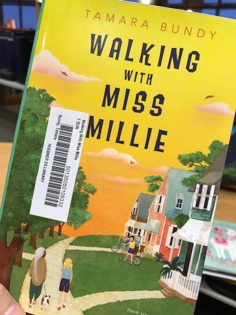 HuebnerLibrary's tweet photo. #HuebnerReads I just finished Walking with Miss Millie by Tamara Bundy. It was worth every tear I shed! #neisdlibs @happytobeahusky https://t.co/4I5SwsCiFu