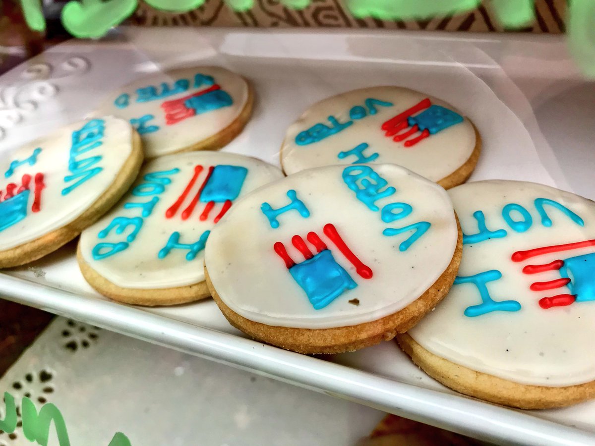 If civic duty doesn’t get you to the polls, perhaps baked goods will. Free cookie with an “I voted” sticker at <a href="/nomadcoffeevt/">Nomad Coffee</a>. #2018elections #vtpoli #Election2018