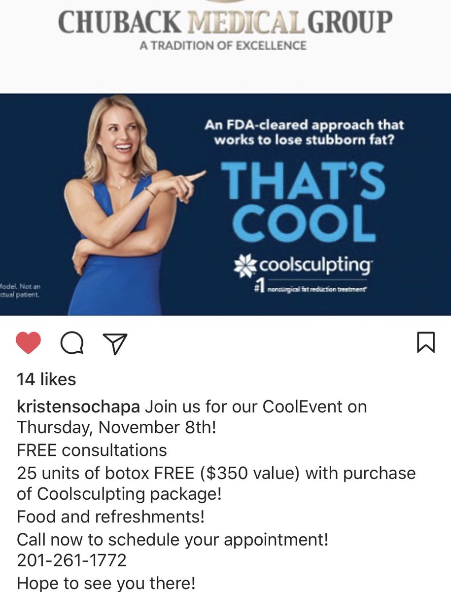 #chubackmedical #coolsculpting #callnow #201-261-1772
