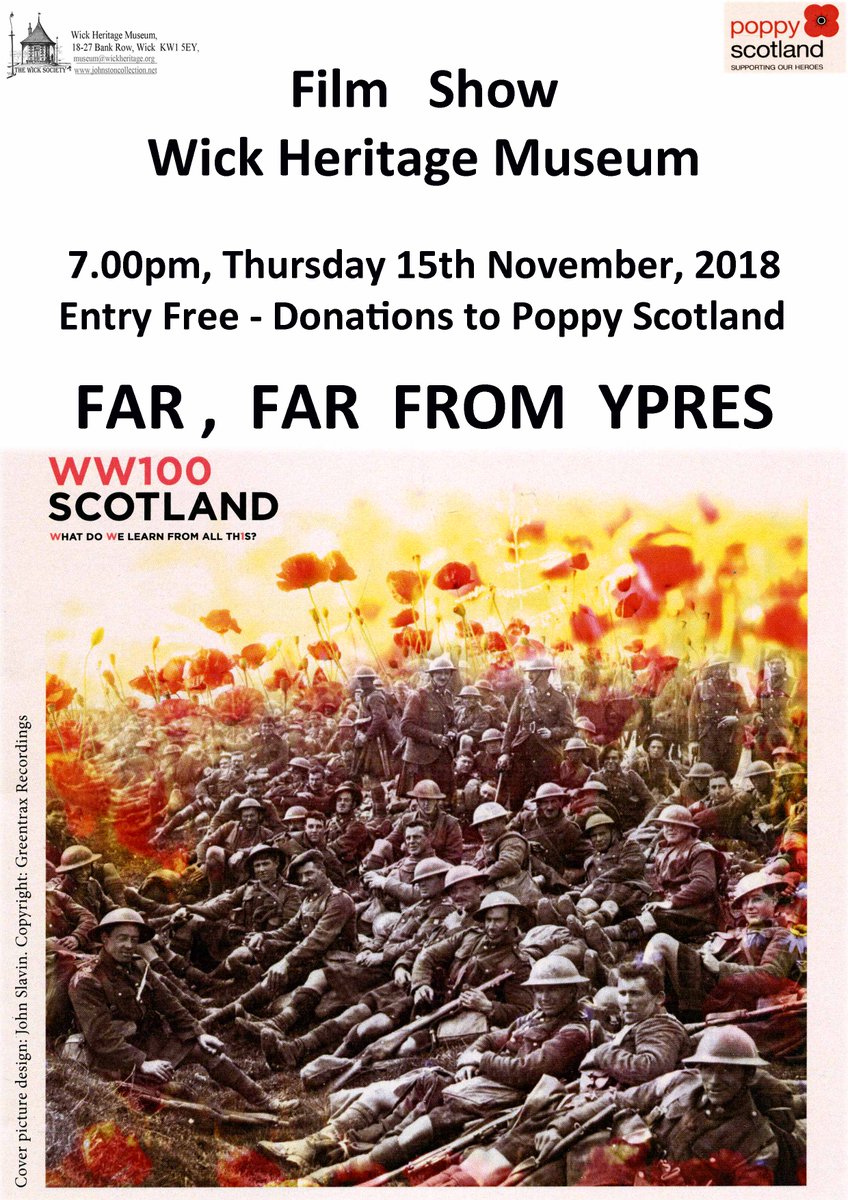 This powerful and emotional film will be shown in Wick Heritage Museum on Thursday 15th November at 7pm