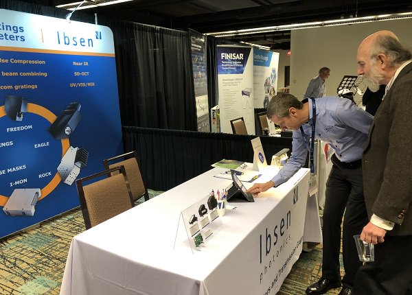 IbsenPhotonics's tweet photo. At @OpticalSociety #OSALaserCongress, @kjbuchwald and @JeffHecht discuss the awesome impact #diffraction gratings and #lasers have on our society! https://t.co/iSyEAfzEhh