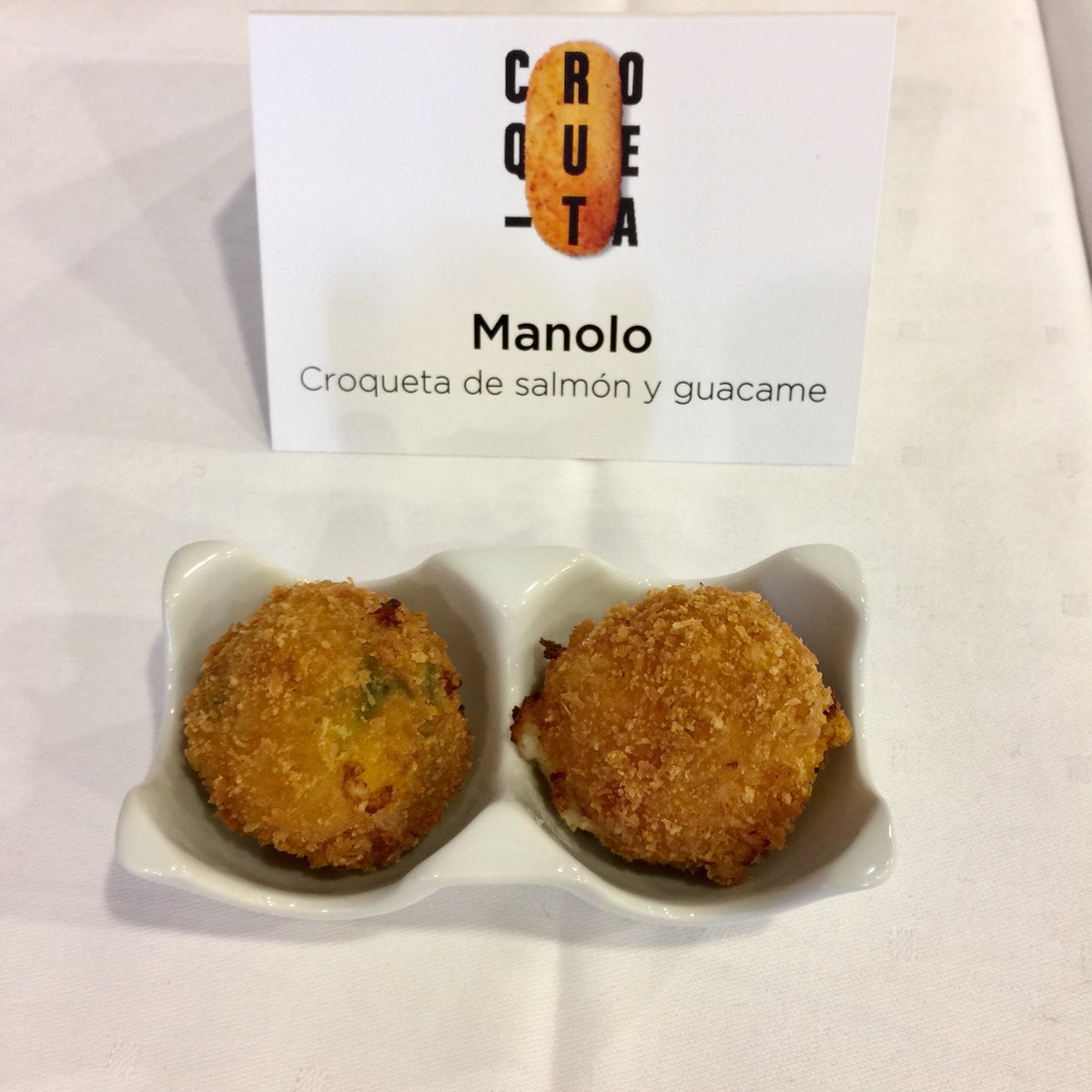 Croqueta de salmón y guacame.#barmanolo #semanacroquetagipuzkoa <a href="/HarinasUrdanoz/">Harinas Urdánoz</a> #igarahosteleria <a href="/diariovasco/">El Diario Vasco</a>  <a href="/urzante/">urzante</a>