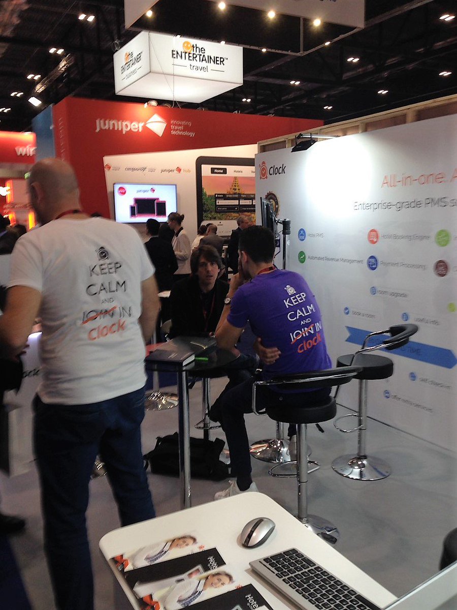 ClockSoftware's tweet image. Another busy day for the #ClockSoftware team at the @WTM_London with so many visitors at our stand 👉No TT324. Of course, it is our new generation of hotel PMS that gets all that attention.Ready to embrace the digital revolution in the hospitality industry? Keep calm and Clock in