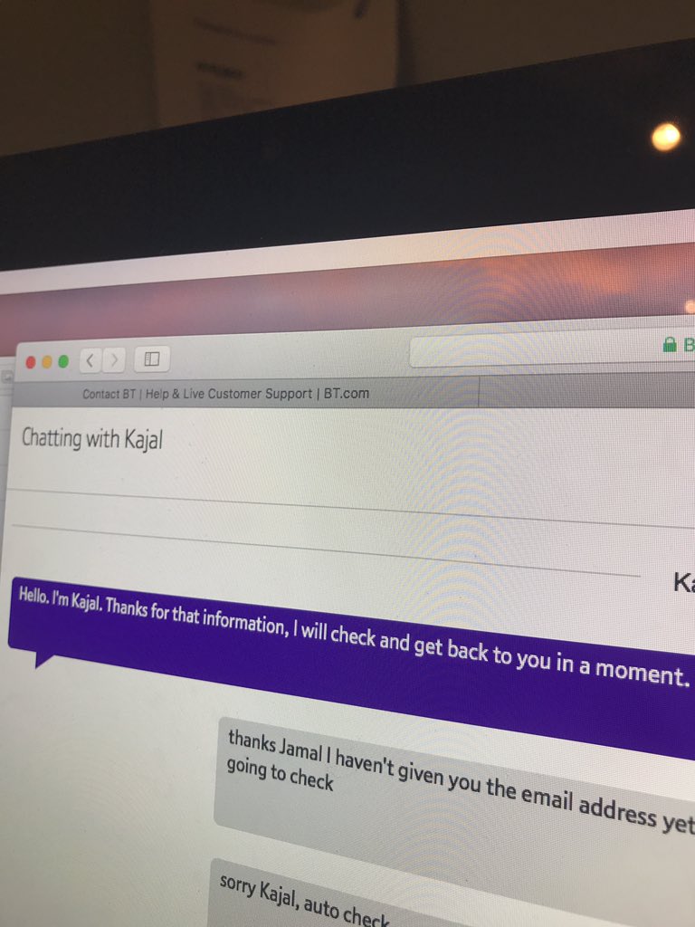 BrinksRecords's tweet image. I love it when companies lie to you with auto generated responses to bring their customer service wait times down. Kajal has been gone for 4 minutes now I want to predict he will be back just before 5. @bt_uk #CustomerService