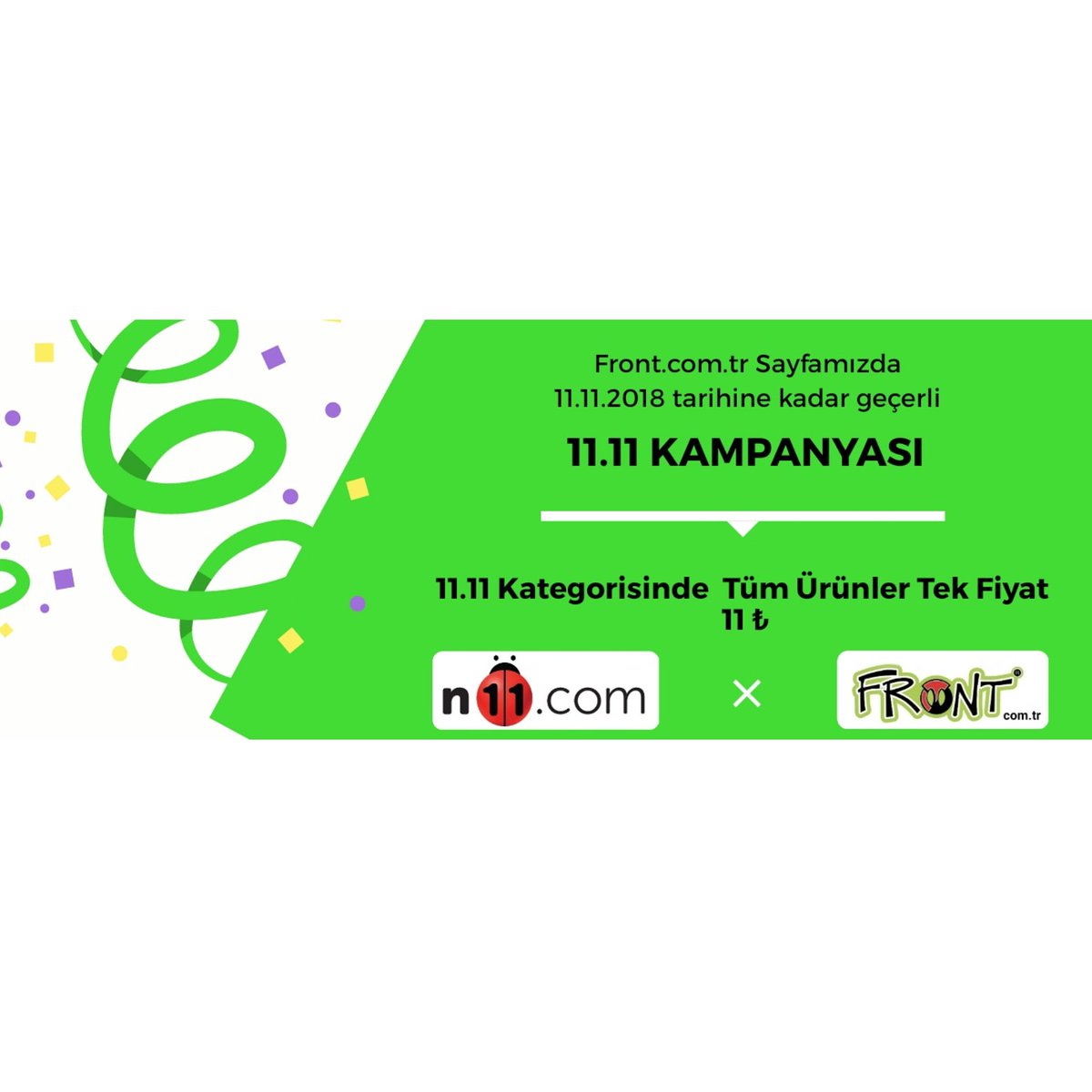 frontcomtr's tweet photo. İş Ortağımız N11 Alt Yapısında 11.11 Kategorisinde Herşey 11 ₺ . Bu Fırsatı Kaçırmayın @frontcomtr
11.11 Tarihine Kadar Geçerlidir.
https://t.co/1Tf1p24VbU
.
.
#yasinogullariticaret #önaçanticaret #theelsacom #vitrifiye #n11com #n11 #kampanya #indirim #kumasboyasi #gidaboyasi https://t.co/PLNdzWKdKa