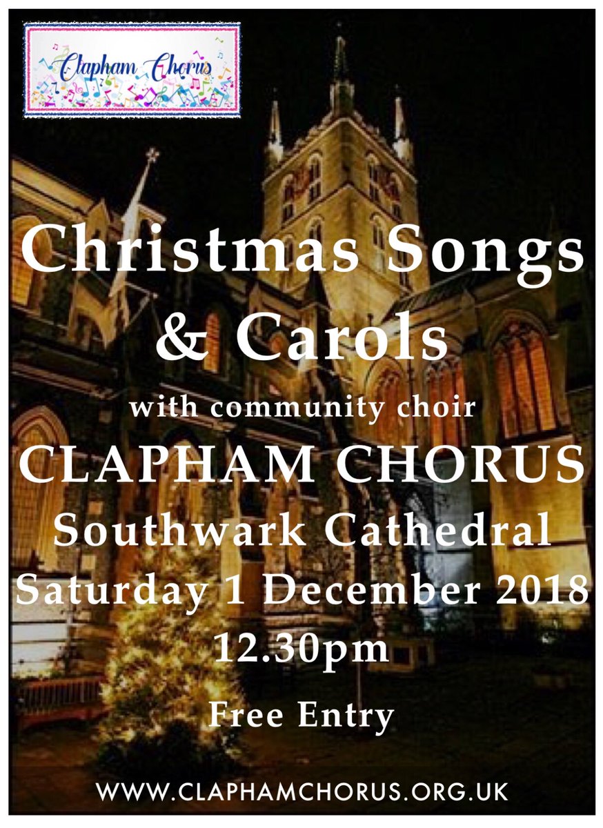 ClaphamChorus's tweet image. We are excited to announce we will perform at @Southwarkcathed as part of @S_warkFriends in @se1 Christmas Market on Saturday 1 December 12.30pm. 
⭐️🎄⭐️🎄⭐️🎄⭐️
Free entry - Welcome!