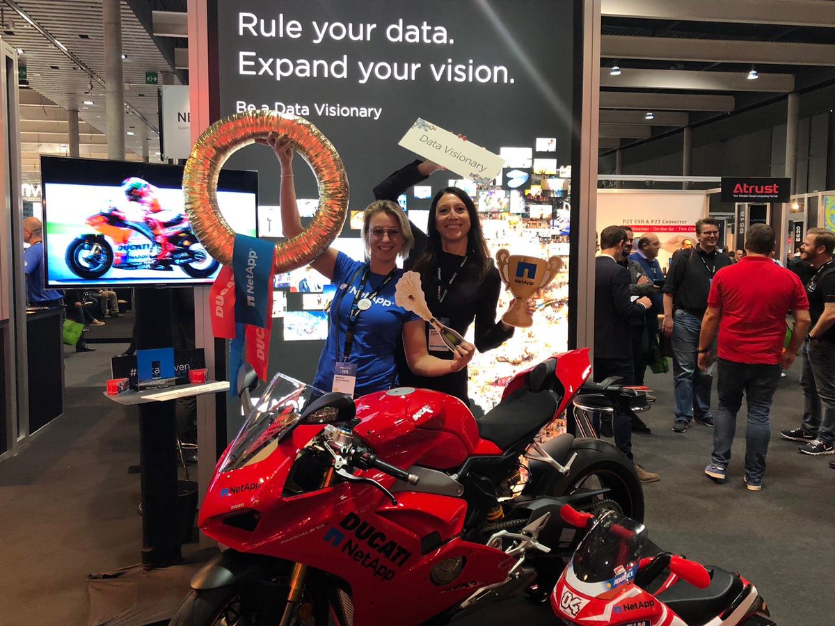 antoniolupo's tweet image. Not bad to say hallo to our wonderful team @NetAppEMEA booth at @VMworld Barcelona this week! Great promo with @DucatiMotor #NetAppVMworld