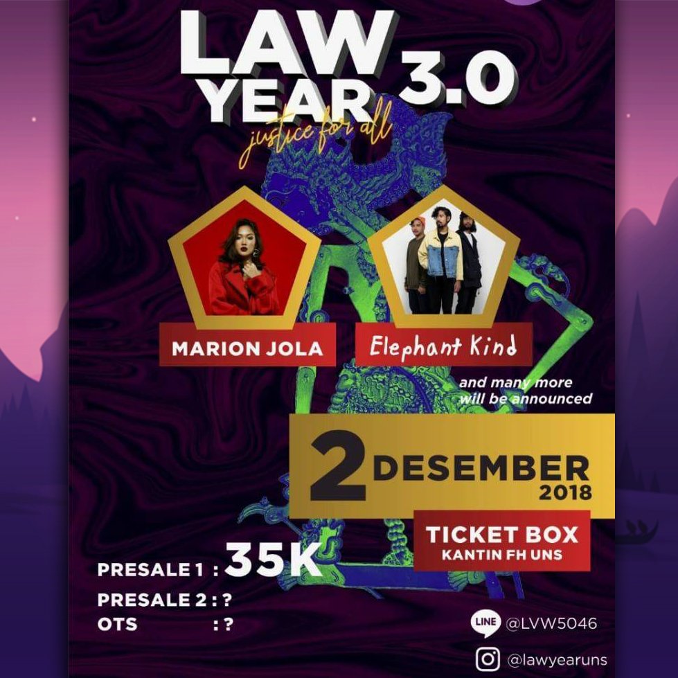 ivenframe's tweet image. TIKET PRESALE 2 BUKA LAGI

Ayo beli online via ivenframe! Tinggal buka link berikut ini:
bit.ly/tiketlawyear

Jangan kehabisan lagi yaaaa

Stay in touch with us through:
Instagram: @lawyearuns
LINE@: @lvw5046
Cheers,
LAWYEAR 3.0

#JUSTICEFORALL