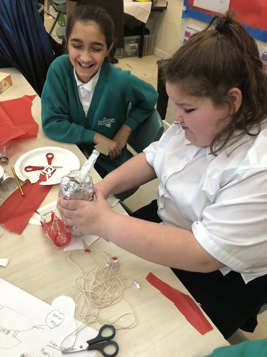 ColeridgeSchool's tweet photo. Y6 immersion into their new novel Cogheart by @peterbunzl. Children have read the prologue and started to create their own air ships to beat the unknown enemy. #greatstartback https://t.co/fTVkZzTYsz