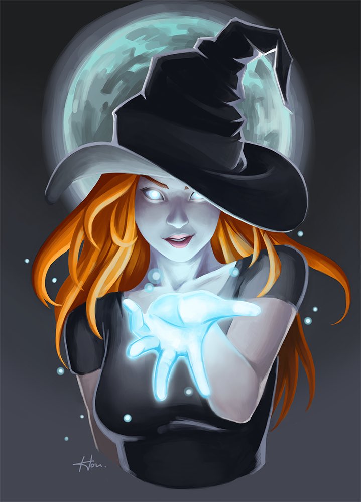 HouEvil's tweet photo. Something I painted for halloween 🎃 #halloween #digitalart #drawing #painting #illustration #art https://t.co/wd7ILplVdC