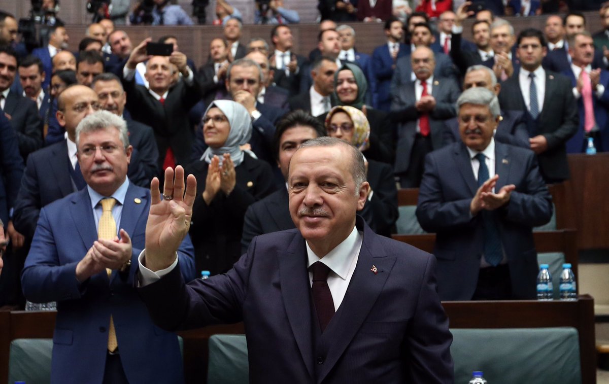 Akparti's tweet photo. Genel Başkanımız ve Cumhurbaşkanımız Recep Tayyip Erdoğan, TBMM Grup Toplantısı‘na katıldı. https://t.co/jFJQQ9Rdfa