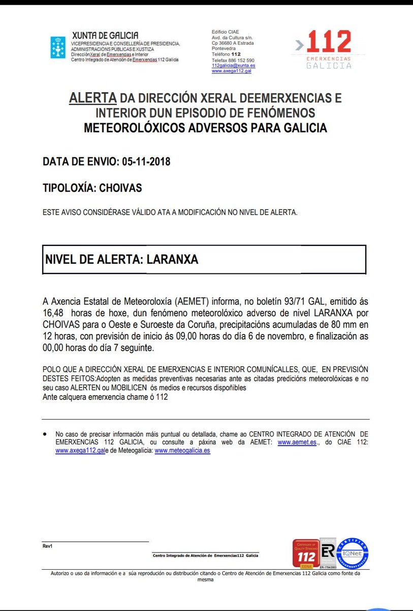 Mucha precaución en las carreteras, por posible caída de arboles o ramas...