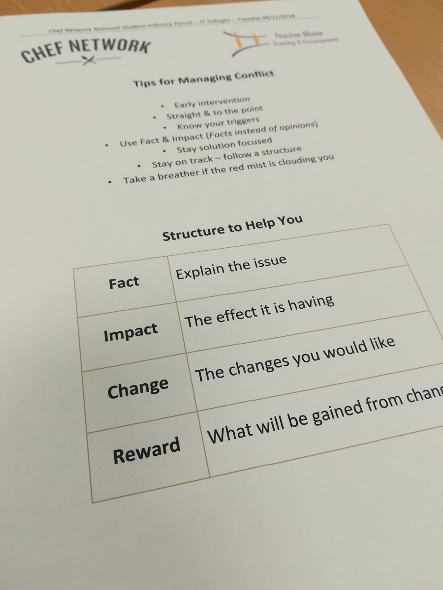 ChefNetworkIRL's tweet photo. Discussing tips for managing conflict in the kitchen https://t.co/Yom3BH5fwH