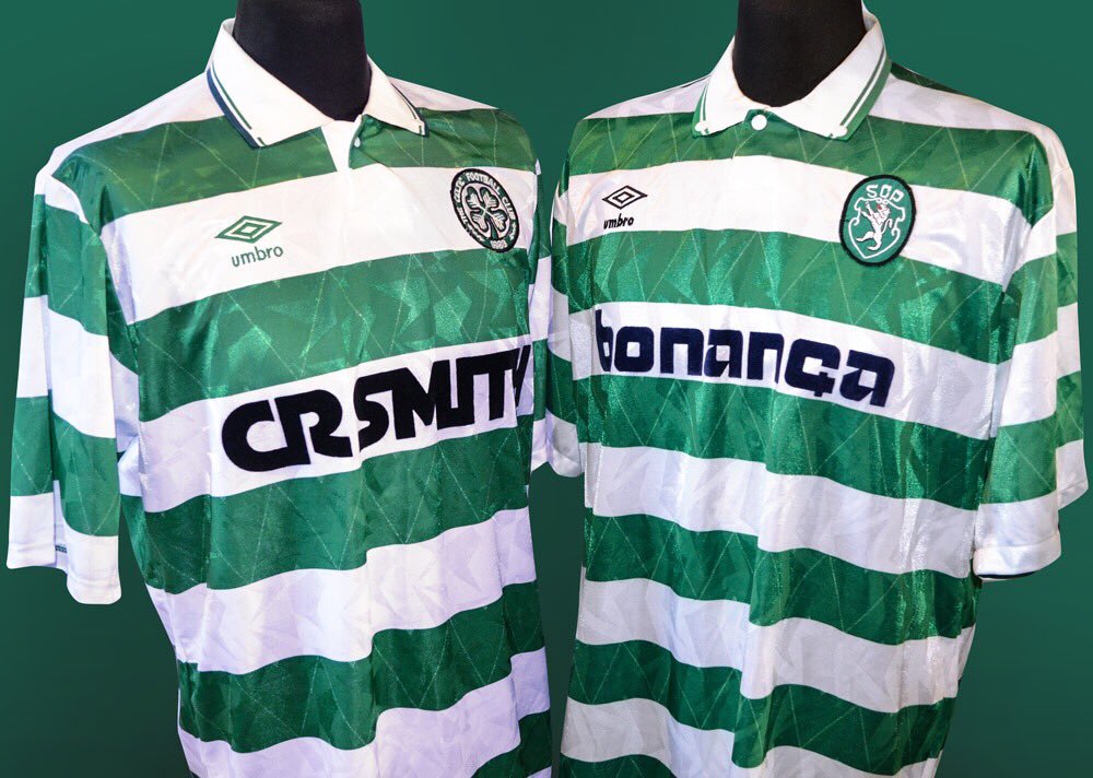 Classic Football Shirts on X: Twinned by design: Umbro for Celtic and  Sporting CP 1990-91  / X