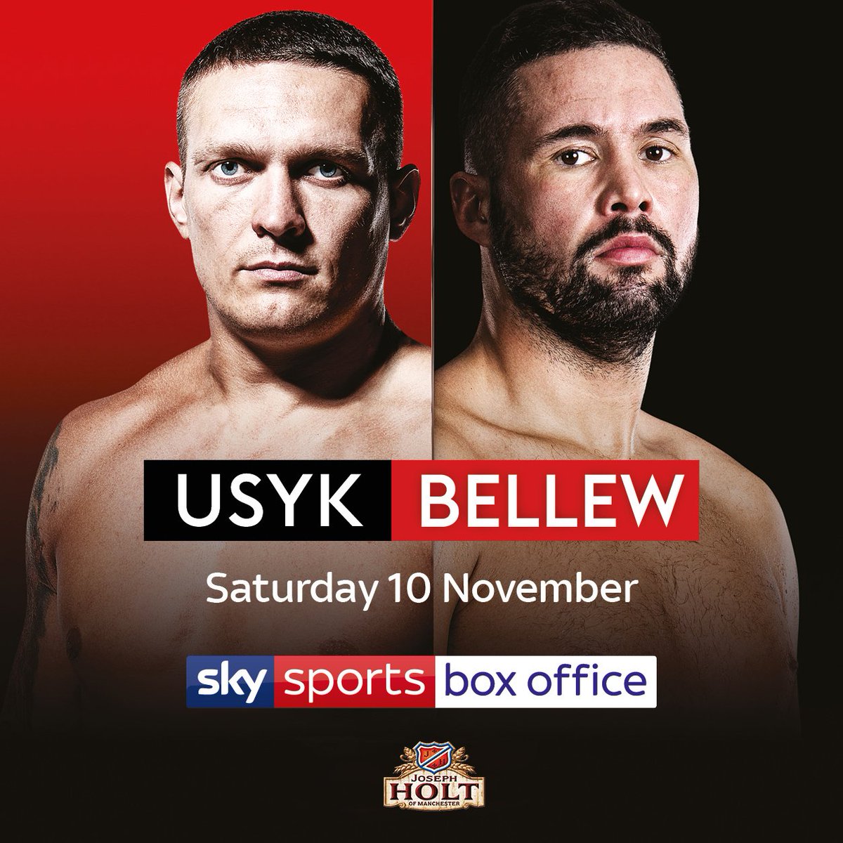 Watch #BellewUsyk boxing fight this Saturday 10th November at our #Holt pubs. Find out if #USYK will retain his 4 world cruiserweight titles against #Bellew, see joseph-holt.com/news-and-socia… for more details.