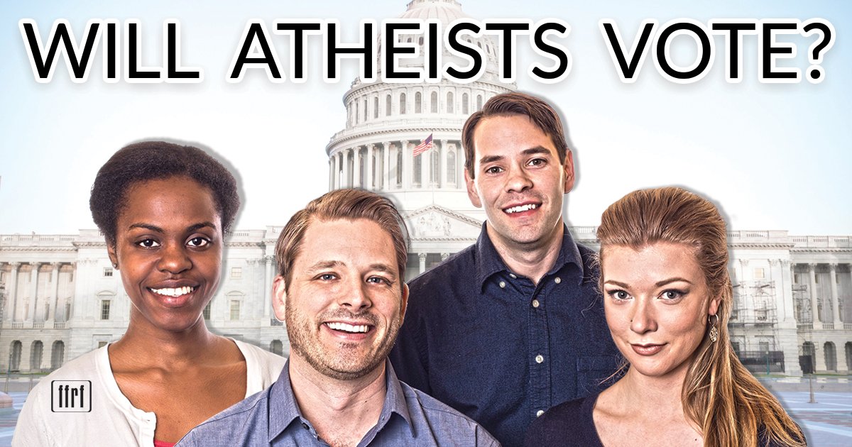 FFRF's tweet photo. #Atheists, #Agnostics and those with no religion aka #theNones have increased by 19M since @BarackObama was first elected #NowVote! #Election2018 https://t.co/FKB3z1JIy0