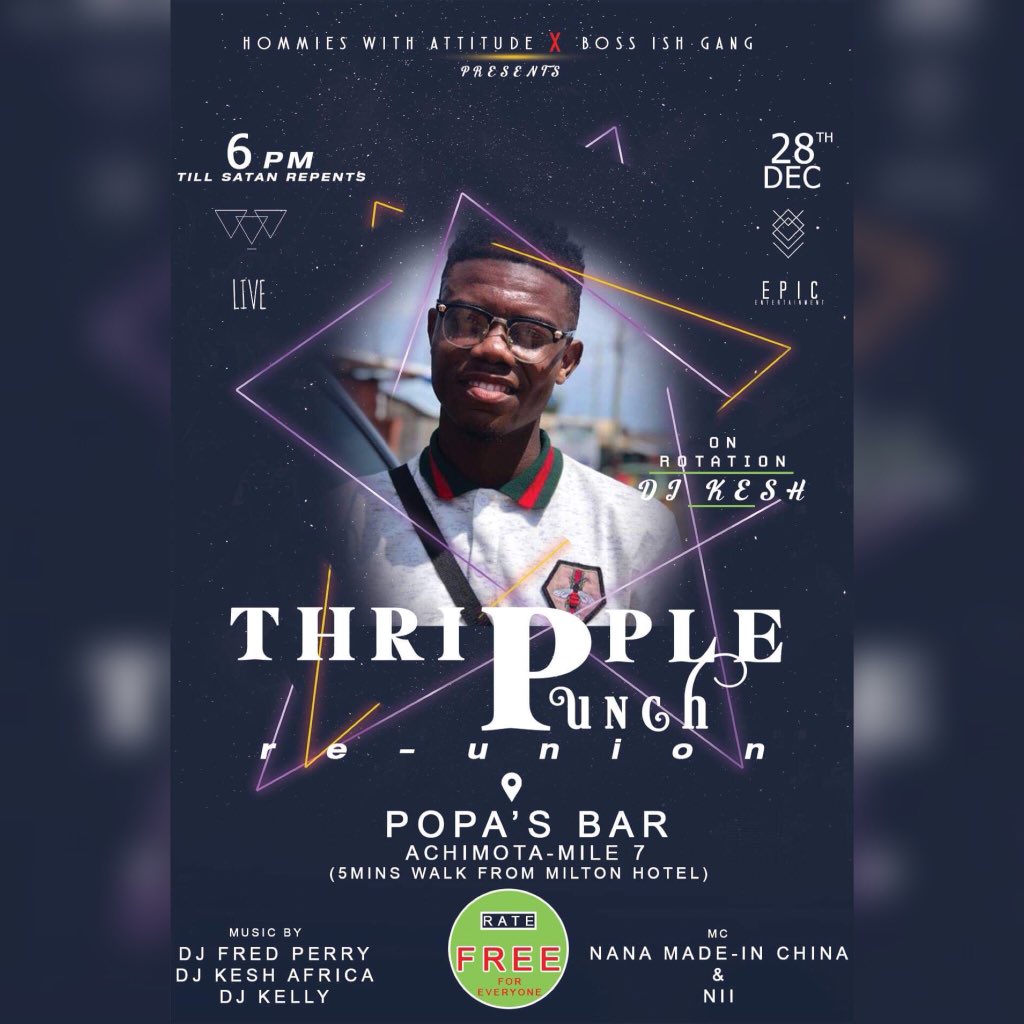 We_Lawless's tweet photo. @DJ_KESH ON THE TURNING TABLES.... ITS FREE FOR EVERYONE 💫
#Thripple_Punch 👊🏾 https://t.co/Gotx4hZSoa