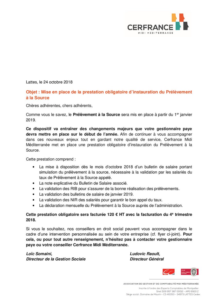 InfoPromete's tweet photo. Prélèvement A la Source : un super réforme pour améliorer la compétitivité des entreprises ! @Cerfrance se propose de facturer 120 € par société pour ne strictement rien faire ! Quelle opportunisme ! Merci @EmmanuelMacron et @EPhilippePM Ras le bol aussi chez @InfoPromete ! https://t.co/8ltX3BCfZ2