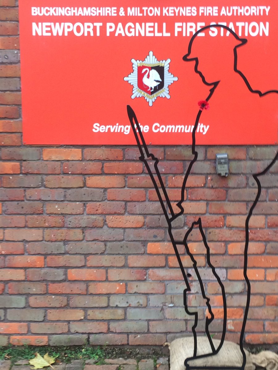 #PoppyAppeal 
As Remembrance Day Approaches at Newport Pagnell Fire Station we commemorate our local people who fell during the First World War.
With our "There But Not there" Tommy silhouette
