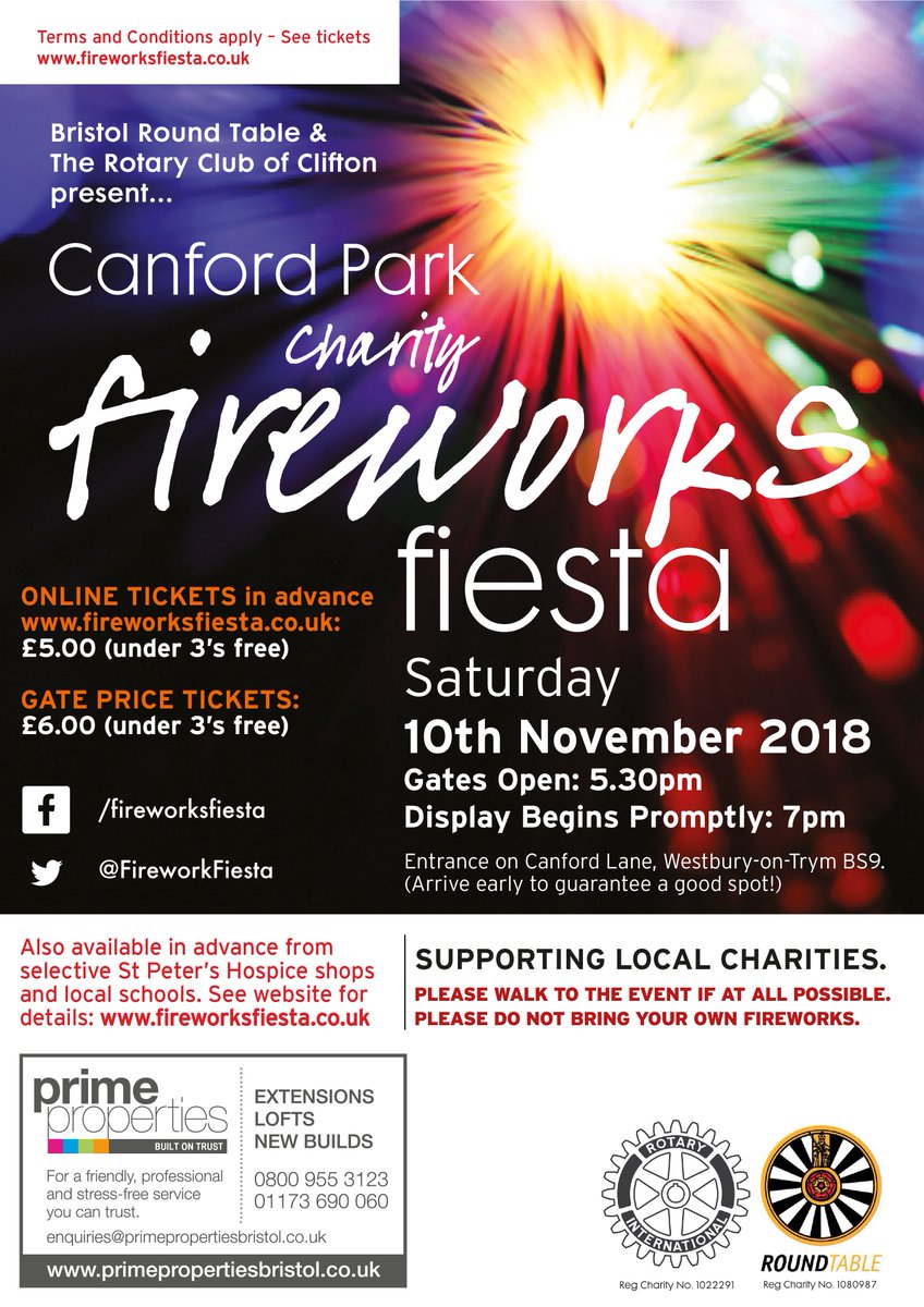 ONLY 4 DAYS TO GO! IF YOU HAVEN'T BOUGHT YOUR TICKETS DO THIS NOW TO SECURE ACCESS. BUY VIA LOCAL ST PETERS HOSPICE SHOPS OR ONLINE fireworksfiesta.co.uk 

<a href="/whatsonbristol/">Whats on Bristol</a> @G2Bristol <a href="/Total_Bristol/">Total Bristol</a> <a href="/Bristol_Media/">Bristol Media</a> <a href="/ConnectBristol/">Connecting Bristol</a> <a href="/bristoltoday/">Bristol Events News</a> @BristolEvent