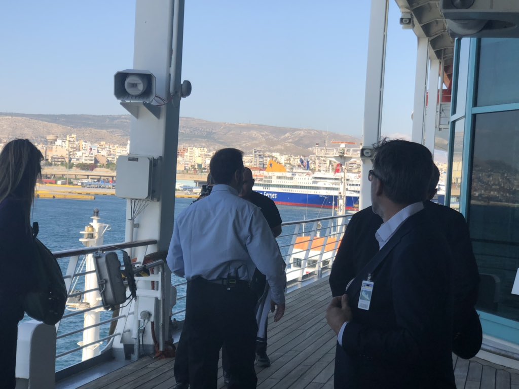 NatasaPilidou's tweet image. Proud of #Cyprus-based project @Lynceus2Market developing revolutionary #technology to save lives in case of emergency on board a cruise #ship. Fascinating demonstration on board @Royalcaribbean cruise ship in #Athens @maritimeCyprus #innovation