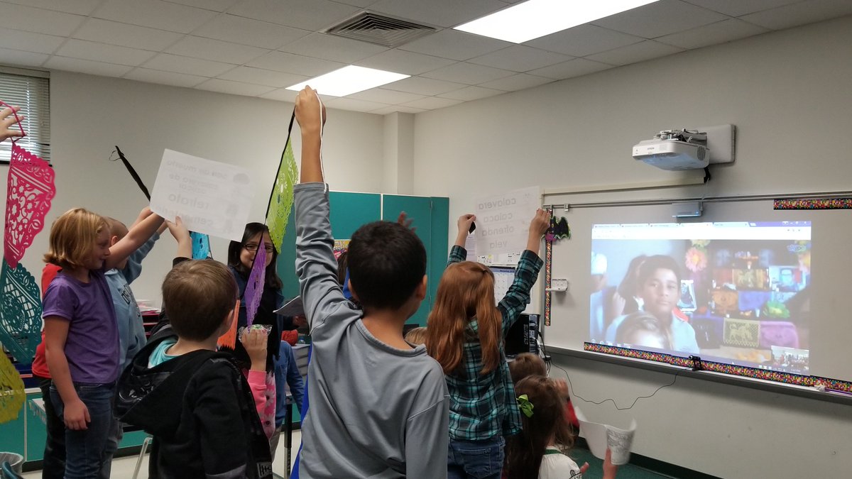 MeadowSchool's tweet photo. Garcia's 3rd grade Spanish class made contact with a bilingual private school called "Boston" in Aguascalientes, Mexico. The Mexican students and their English teacher explained Day of Dead traditions to our students. https://t.co/qeMoC3Oc9Q
