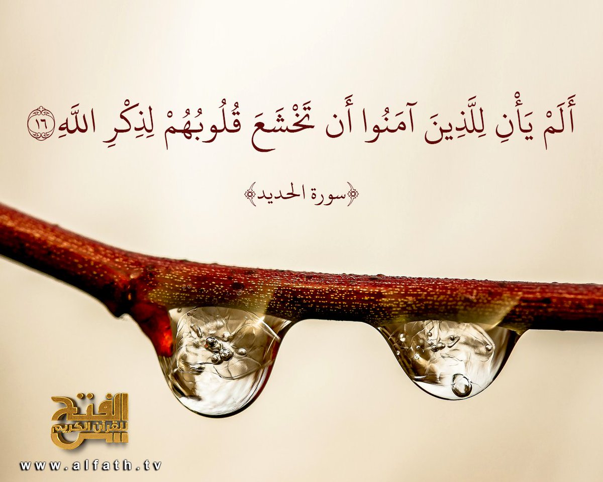 أ ل م ي أ ن ل ل ذ ين آم ن وا أ ن ت خ ش ع ق ل وب ه م ل ذ ك ر الل ه و م ا ن ز ل م ن ال ح ق