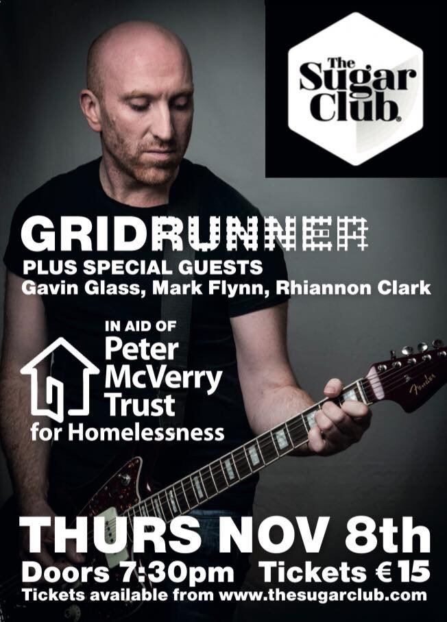 PMVTrust's tweet image. This Thursday 8 November, @sugarclubdublin will host @GridrunnerM with special guests in aid of Peter McVerry Trust. Doors open at 7:30pm. We would like to thank everyone involved for their support!
