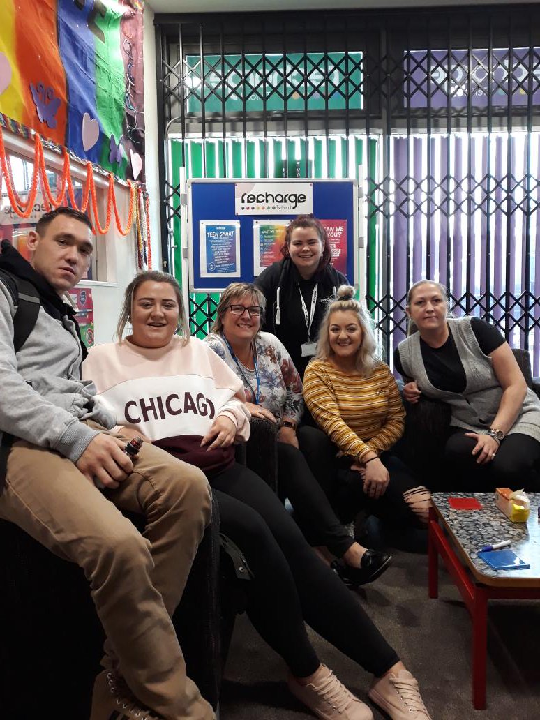 RechargeTelford's tweet photo. The recharge team have done their @TelfordHarmHub training today, raising awareness around exploitation @SuptHarding #TuesdayMotivation #Tuesday #volunteers #givingback #Youth #recovery https://t.co/E1vOHDSvXZ
