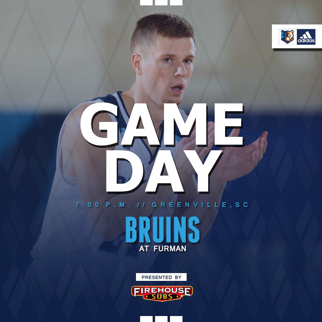 BJUBruinsMBB's tweet photo. Short drive. π‘ππ»π
π @FurmanHoops
π Greenville, SC
π 7:00
π₯ ESPN+
#SameSights https://t.co/7d5Nj6uYXt