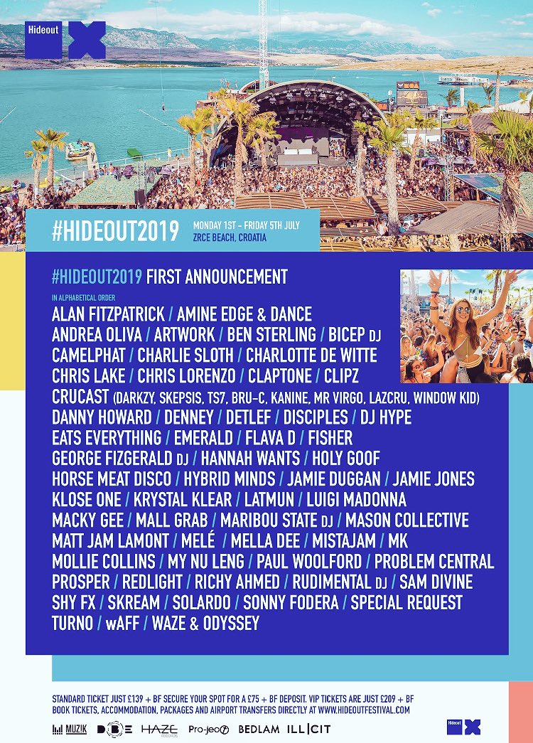 TinTechno's tweet image. First announcement for @hideoutfestival 2019!👀 General tickets sale go live on Thursday 8th November!