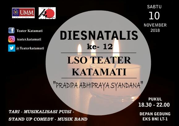 Salam Budaya!

Dies Natalis ke-12 LSO Teater Katamati "Pradipa Abhipraya Syadana"
.
.
mempersembahkan instagram.com/p/Bp10YunBGER/…