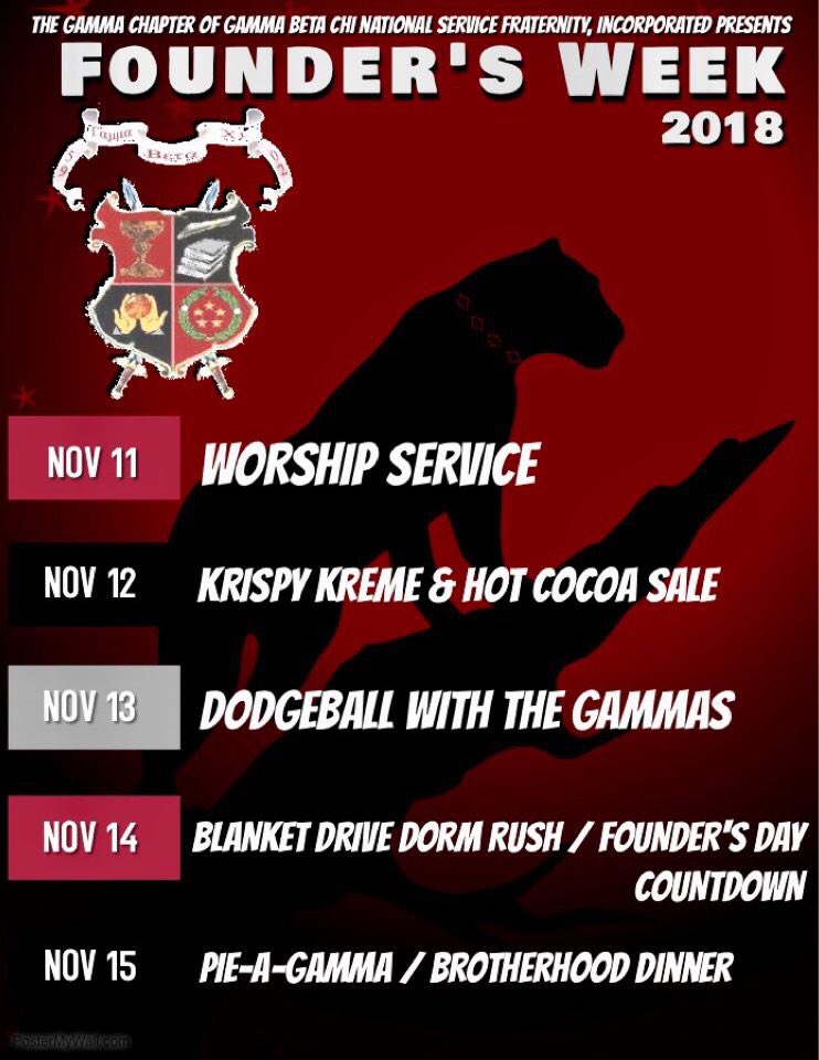 Easton_37's tweet image. It’s the year of the GAMMAS once again ! We invite all Wildcats to come and join us in our week of events leading up to our Founder’s Day. starting Nov 11th-Nov 15th. Stay updated on each event by following us @gamma_gbx. Hope to see you all soon! 💎#GammaBetaChi #GammaWeek