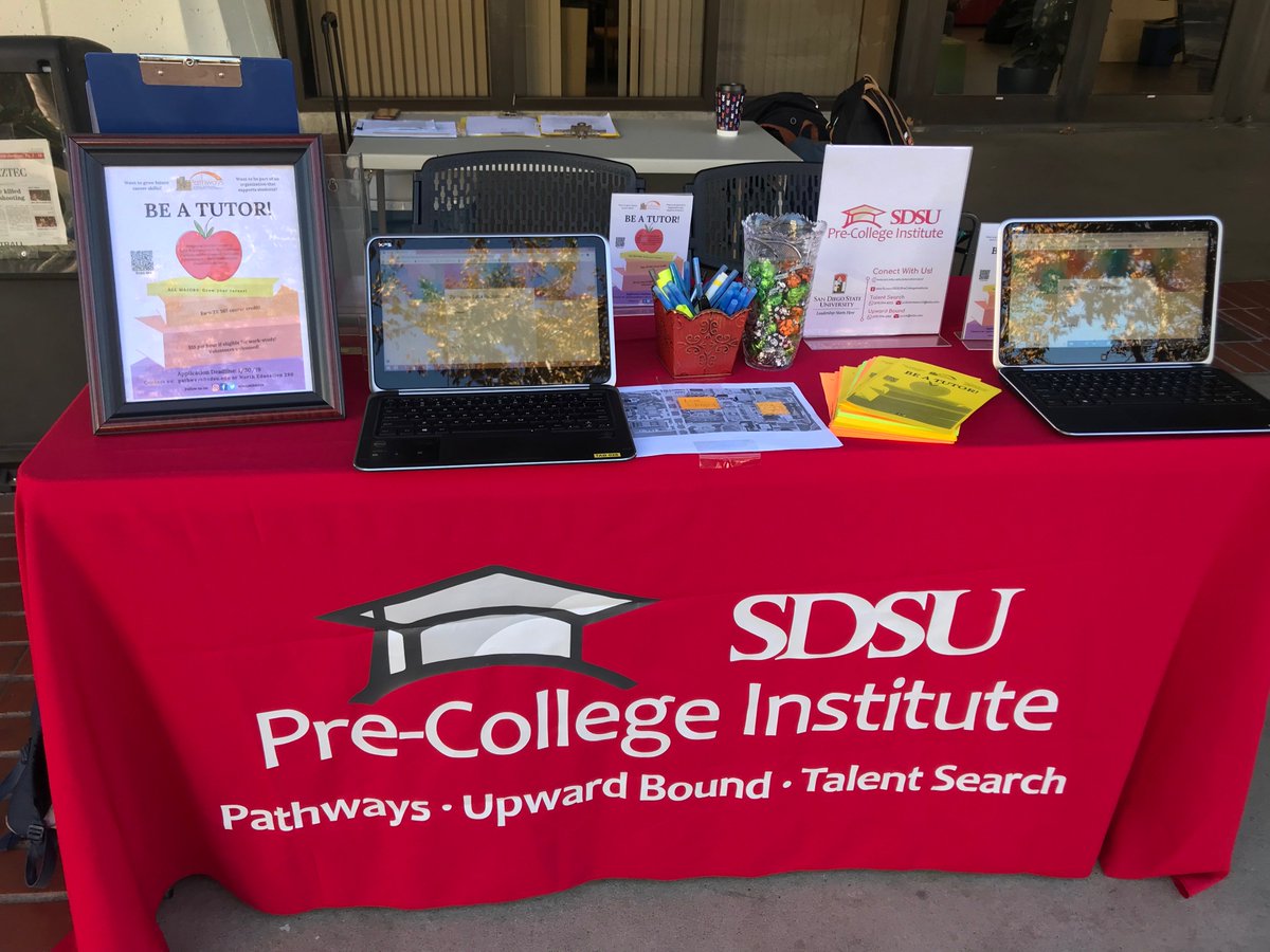 Now Hiring Spring 2019 Tutors! Come visit us at the North Library Walkway today, tomorrow &amp; Thursday to learn more about out work-study opportunity! Don't forget to spread the word ✔️ <a href="/SDSU/">San Diego State University</a> <a href="/SDSU_PCI/">PreCollege Institute</a>
