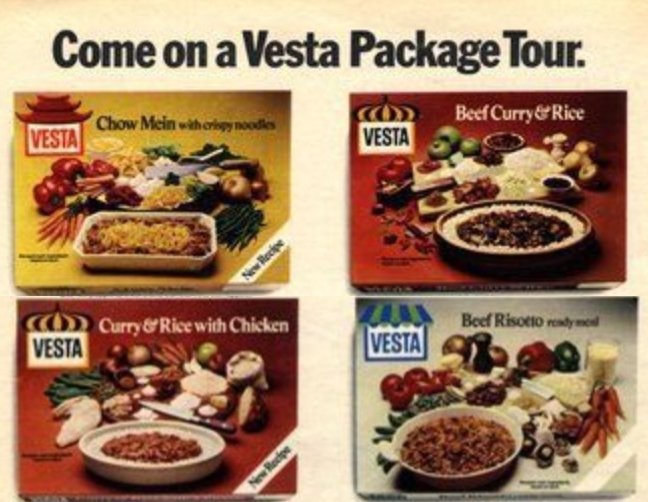 Vesta quickly became one of the best selling ready meals of the sixties. It had the market to itself for three whole years and by 1966 Sainsbury's alone was selling almost half a million Vesta meals a year. It was an amazing success.