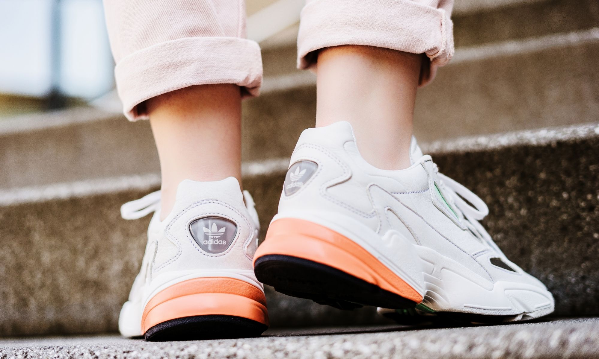 adidas falcon white and orange